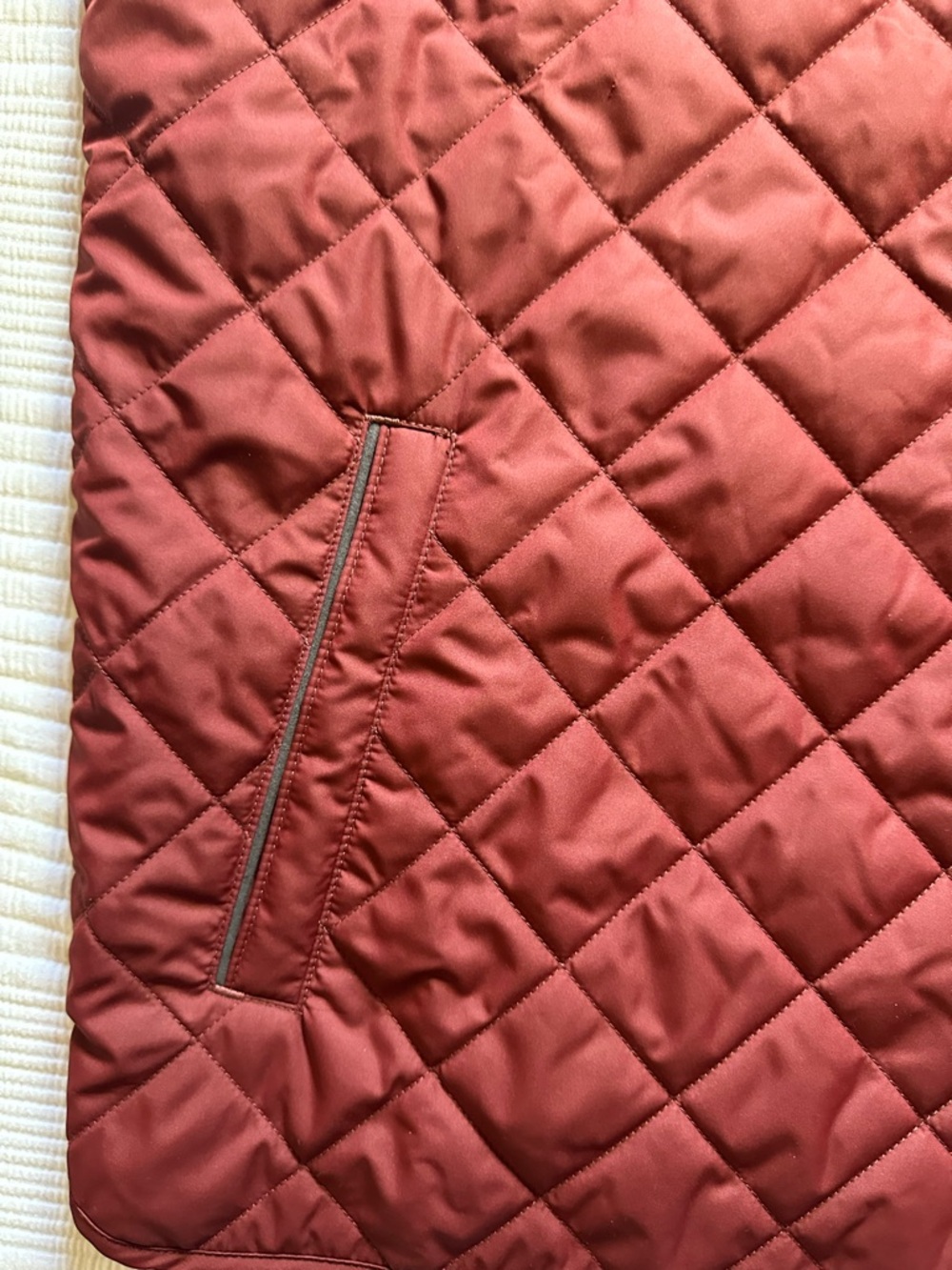 Peter Millar Quilted Burgundy Zip-Front Vest - Picture 10 of 13